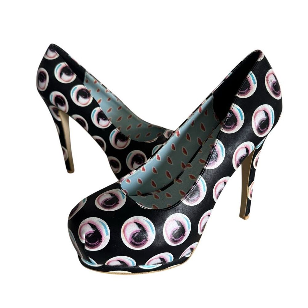Iron Fist One Eyed Wanda Goth Punk Maximalist Art Eyeball Platform Heel Size 39